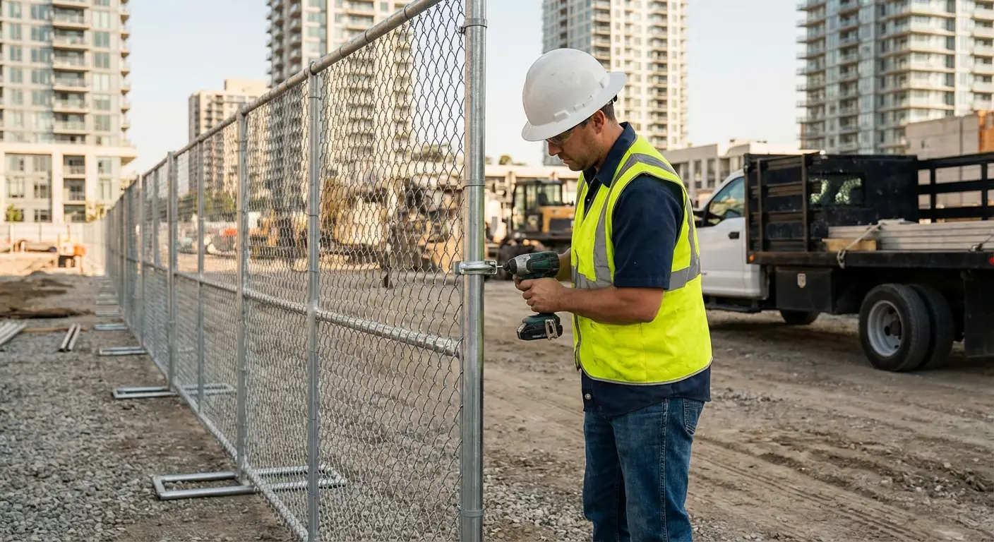 Downtown Greenwich temporary fencing and site security