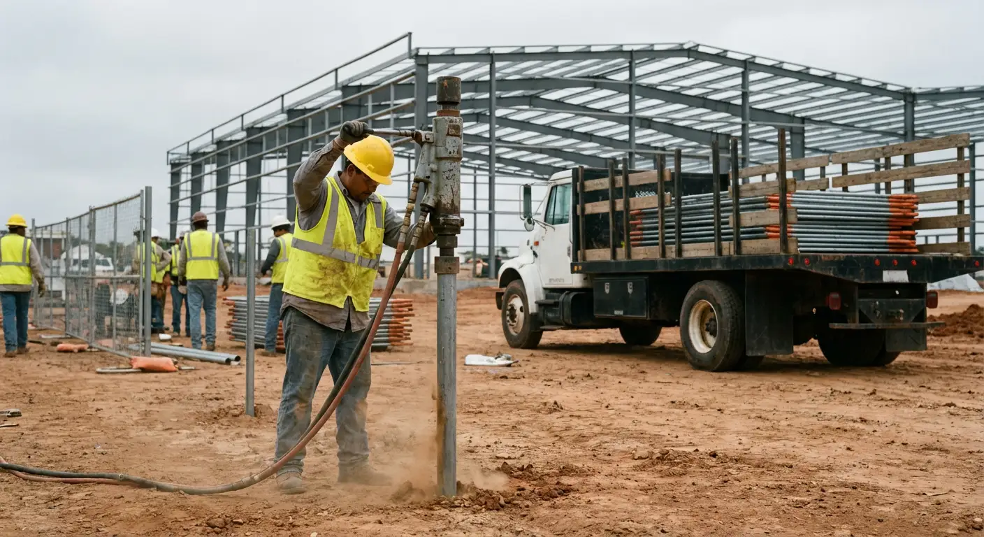 Industrial fencing installation site in Greenwich, CT