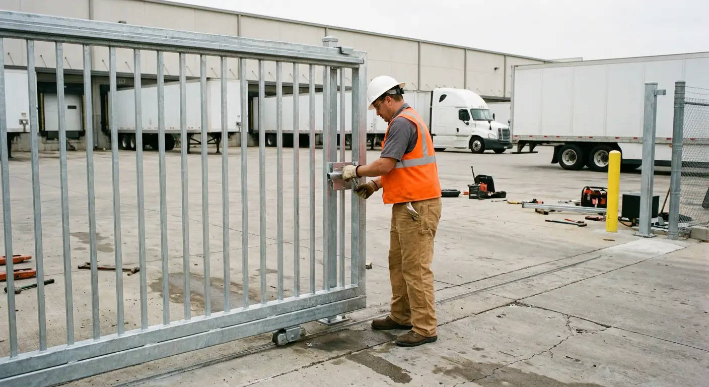 Heavy-duty temporary fencing installation in Greenwich