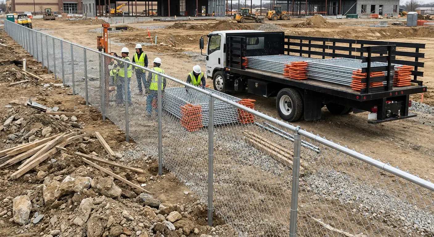 Post-Driven Construction Fence in Greenwich, CT