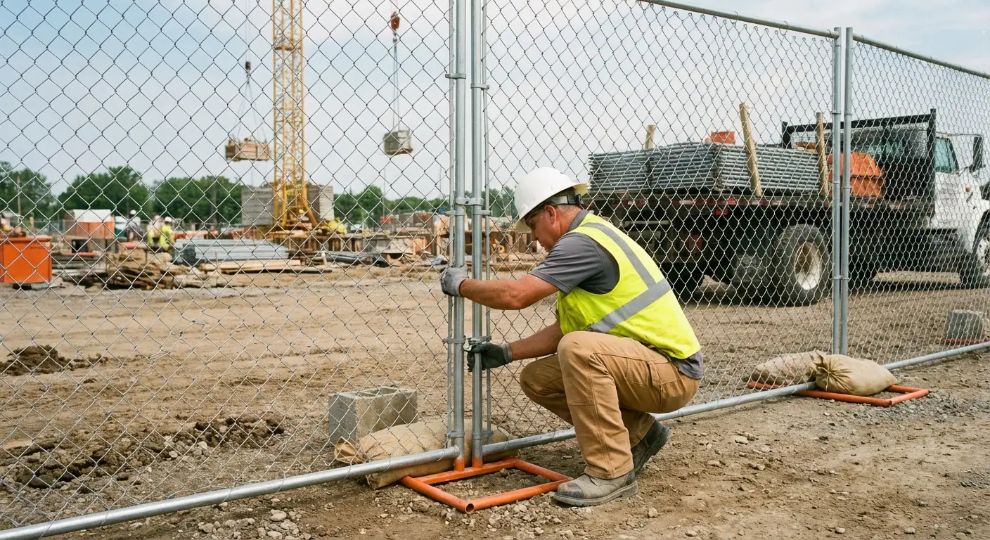 Comparison of professional fencing solutions versus DIY risks on a construction site in Greenwich, CT