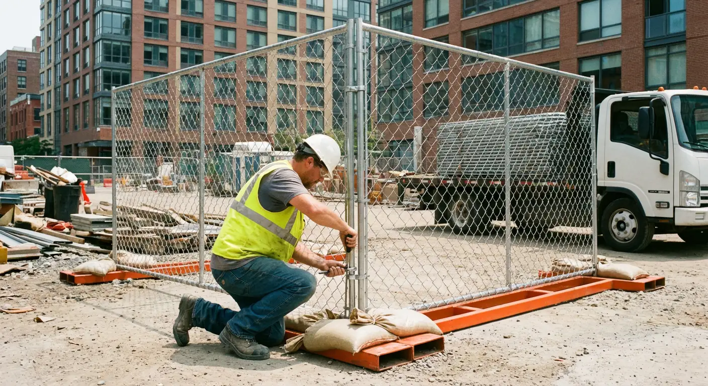 Temporary fence rental services in North Greenwich