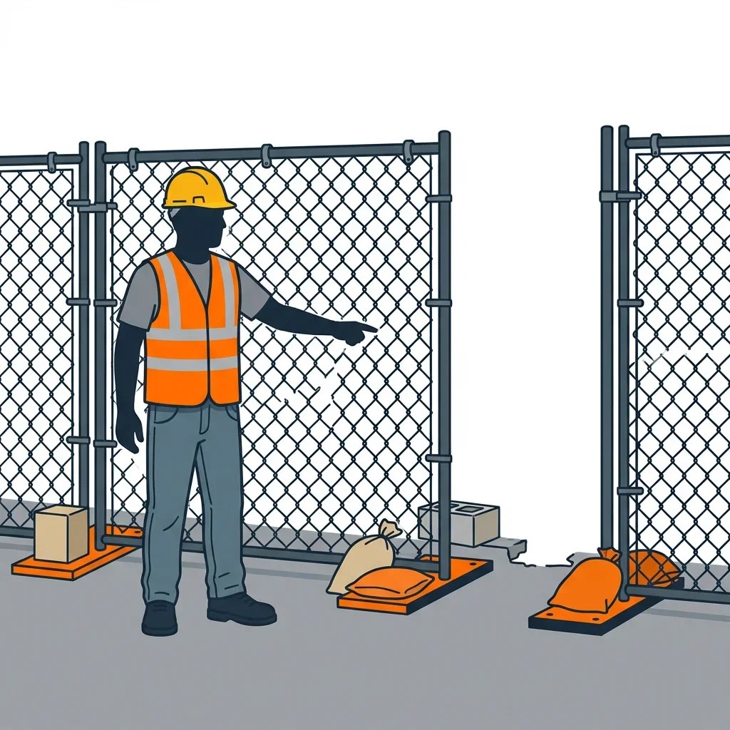 Diagram illustrating common construction site perimeter vulnerabilities in Greenwich, CT